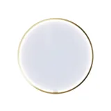 Stylish and luxurious bathroom with gentle green tones, a large elegant round mirror, and a modern, sophisticated green toilet