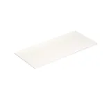 Bathroom with slanted ceiling inspiration, beige furniture with grooves, elegant countertop and square sink, beautiful mirror with shelves, blue walls, large windows, and black herringbone floor give a bright, urban look.