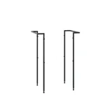 Bathroom inspiration with washbasin cabinets and wall cabinets in light oak with grooves, elegant double sink, beautiful mirror cabinet with light, herringbone floor in light wood, and white marble wall give a classic, bright, and sleek look.