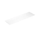 Bathroom inspiration with bathroom furniture in modern blue colour, elegant countertop basin and large square mirror with light, white herringbone tiles create a stylish and classic look