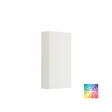 Large bathroom inspiration with blue special color grooved furniture, thin elegant sink, and beautiful round mirrors, red walls, and terrazzo floor create a strong contrast to the furniture, giving a stylish and urban look.