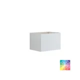 Raw and modern bathroom in an urban style. Beautiful vanity units and black framed round mirrors