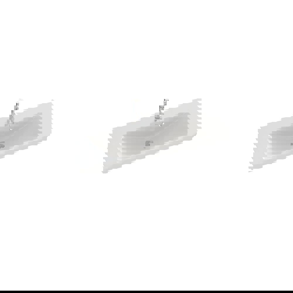 Bathroom inspiration with bathroom furniture in matt grey with elegant washbasin, beautiful square mirror, grey floor and small tiles in different shades of yellow and green, which with yellow wall gives a bright and playful expression