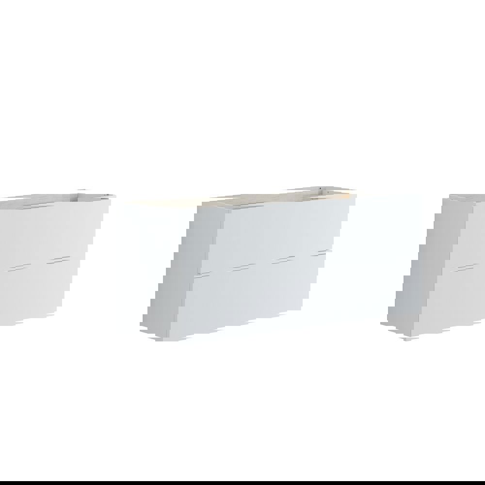 Large bathroom inspiration in a modern and minimalist style with white bathroom furniture and an elegant black countertop with square free-standing sinks, aesthetic and practical built-in mirror cabinets with light frame, and walk-in shower