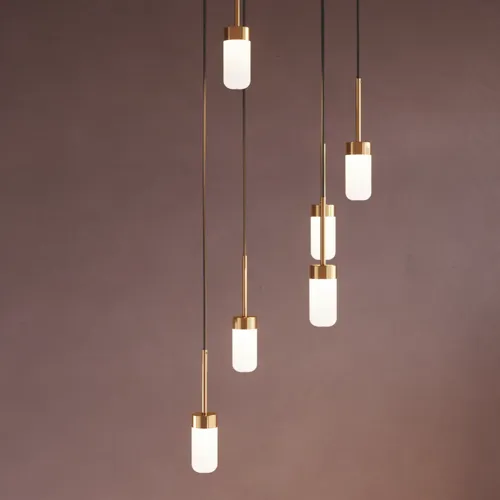 Bathroom inspiration with romantic hanging lamps in polished brass, adding an elegant touch to your bathroom.