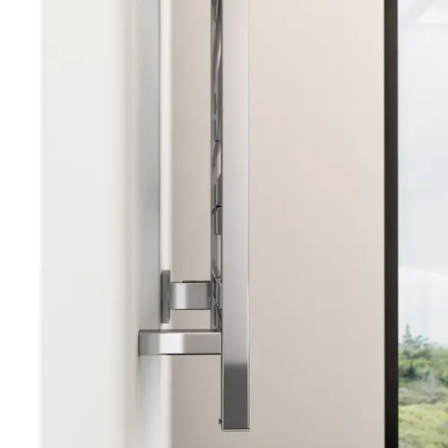 Bathroom inspiration with an electric towel warmer that leaves your towels wonderfully warm, making the bathroom experience exclusive.