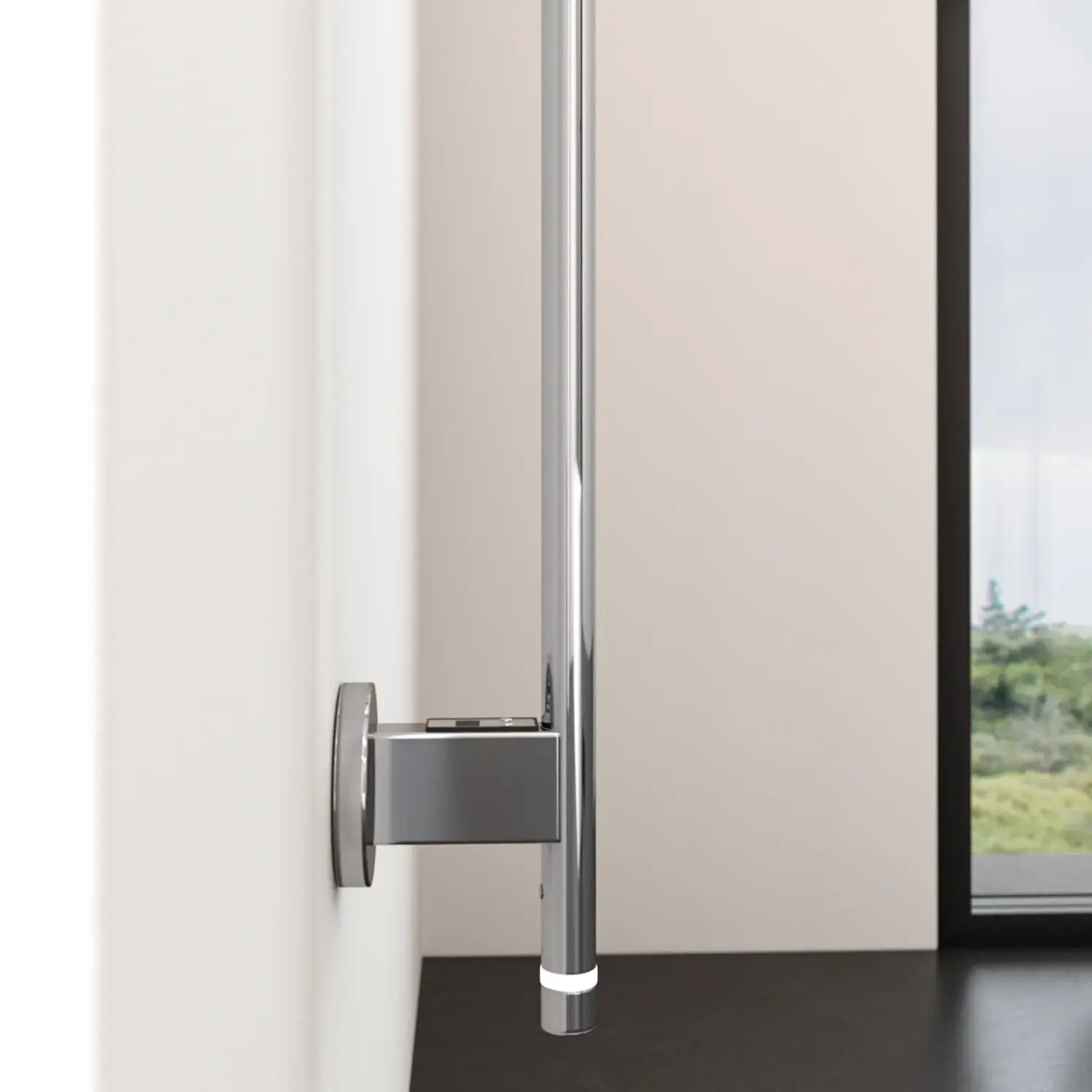 Bathroom inspiration with an electric towel warmer that leaves your towels wonderfully warm, making the bathroom experience exclusive.