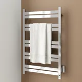 Bathroom inspiration with an electric towel warmer that adds an elegant touch to the bathroom, as well as being practical and keeping towels warm and cozy.
